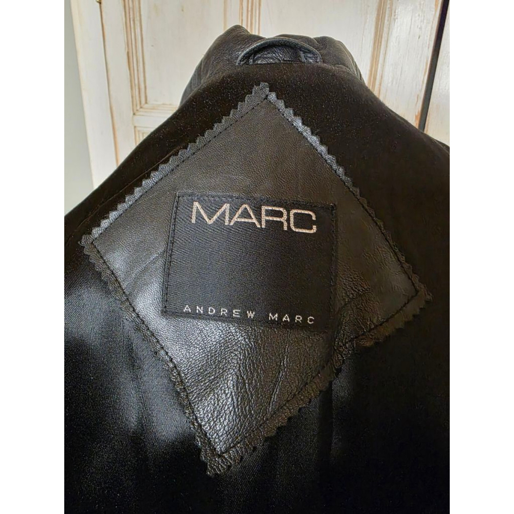Men's Andrew Marc Black Leather Jacket - Picture 7 of 14